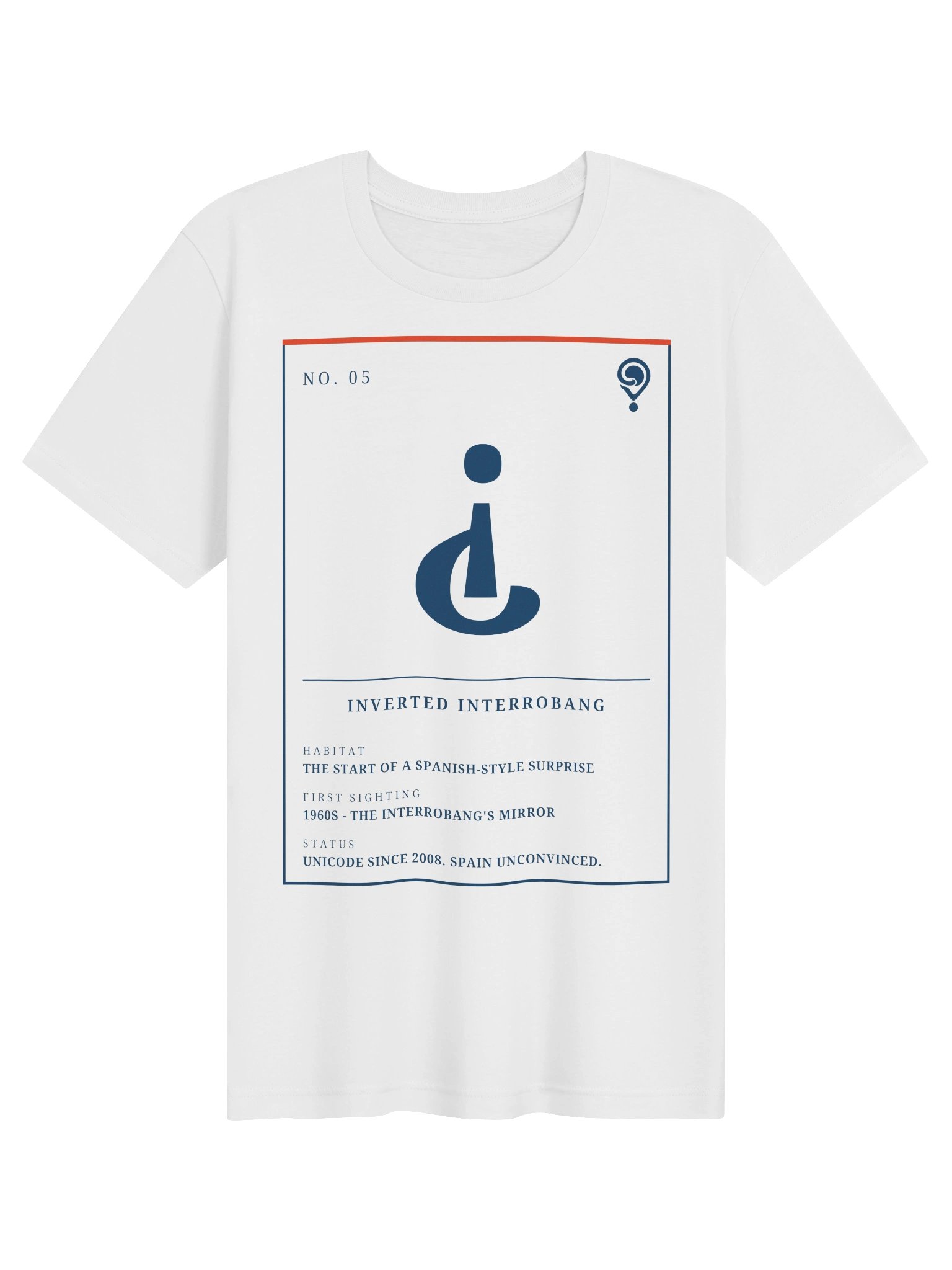 No. 05 Inverted Interrobang Tee (White) | Field Guide Specimen Series product image (1)