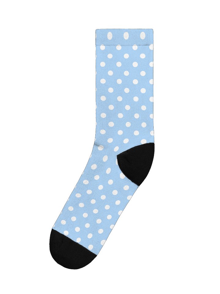 Blue and White Polka Dot Eco Friendly Crew Socks product image (1)
