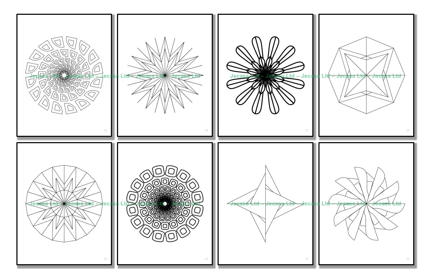 100 Geometric Mandala Coloring Pages | PDF | Digital File | Series GM2025 Vol. 1 product image (6)