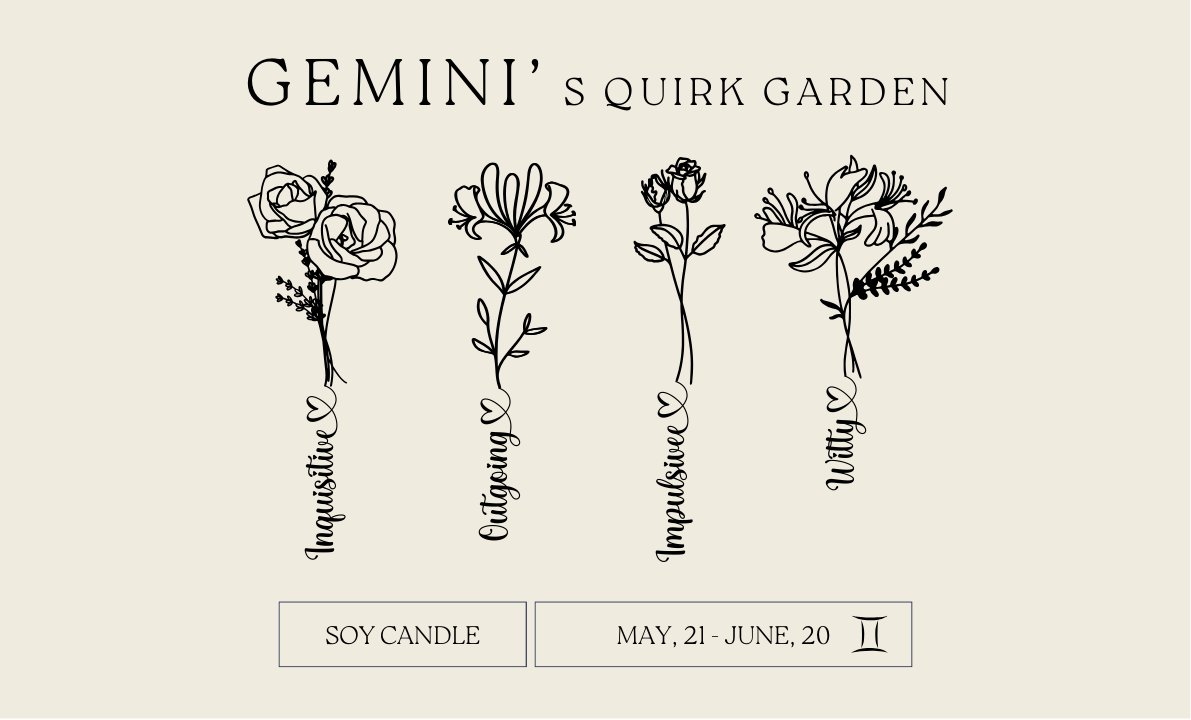 Minimalist Month Flower Gemini Vegan Soy Wax Candle product image (5)