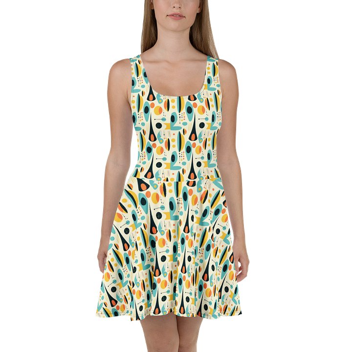 Elegant Skater Dress with Colorful Abstract Geometric product image (2)