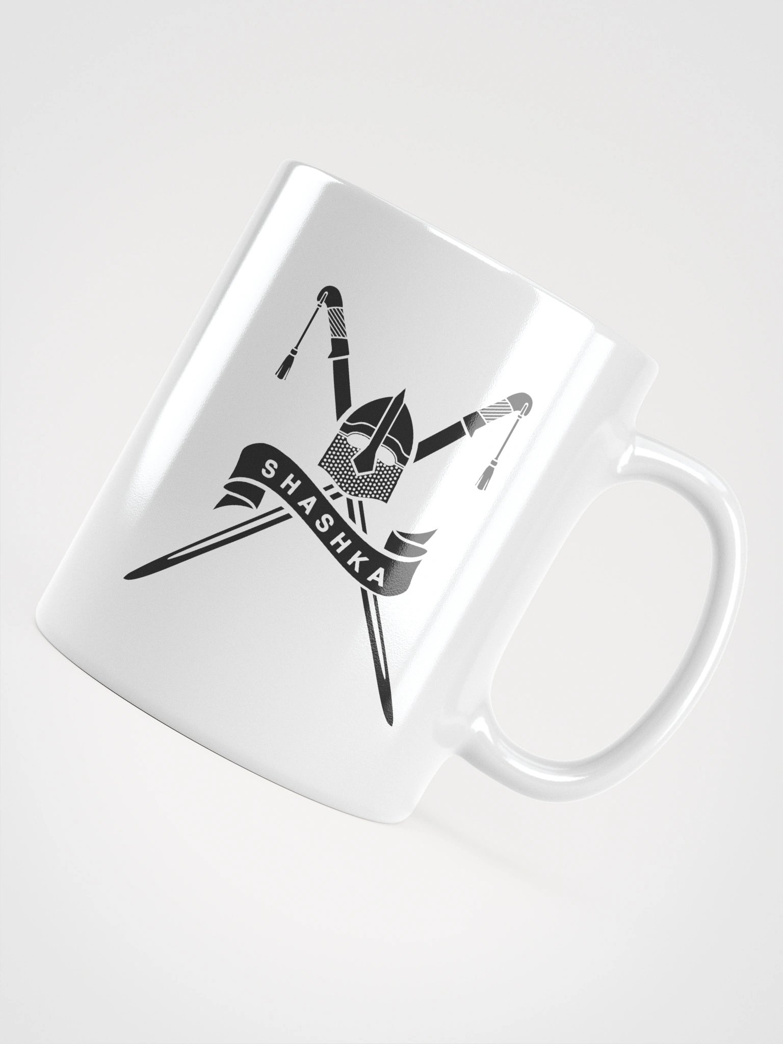 White Glossy Mug - black Shashka product image (10)