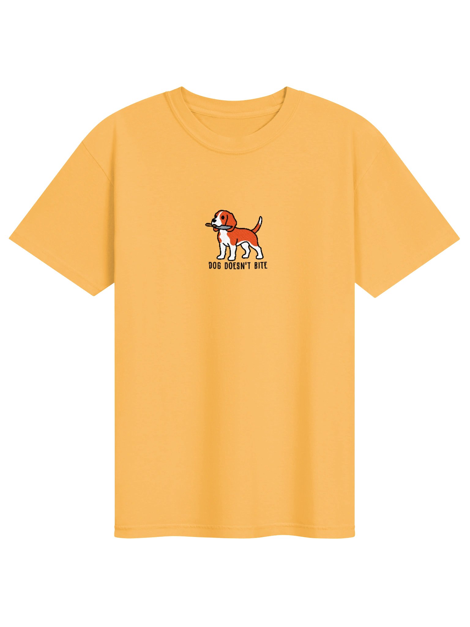 Dog Doesn't Bite Funny Chibi-Style Embroidered T-Shirt for Beagle(Red & White) Owners product image (55)