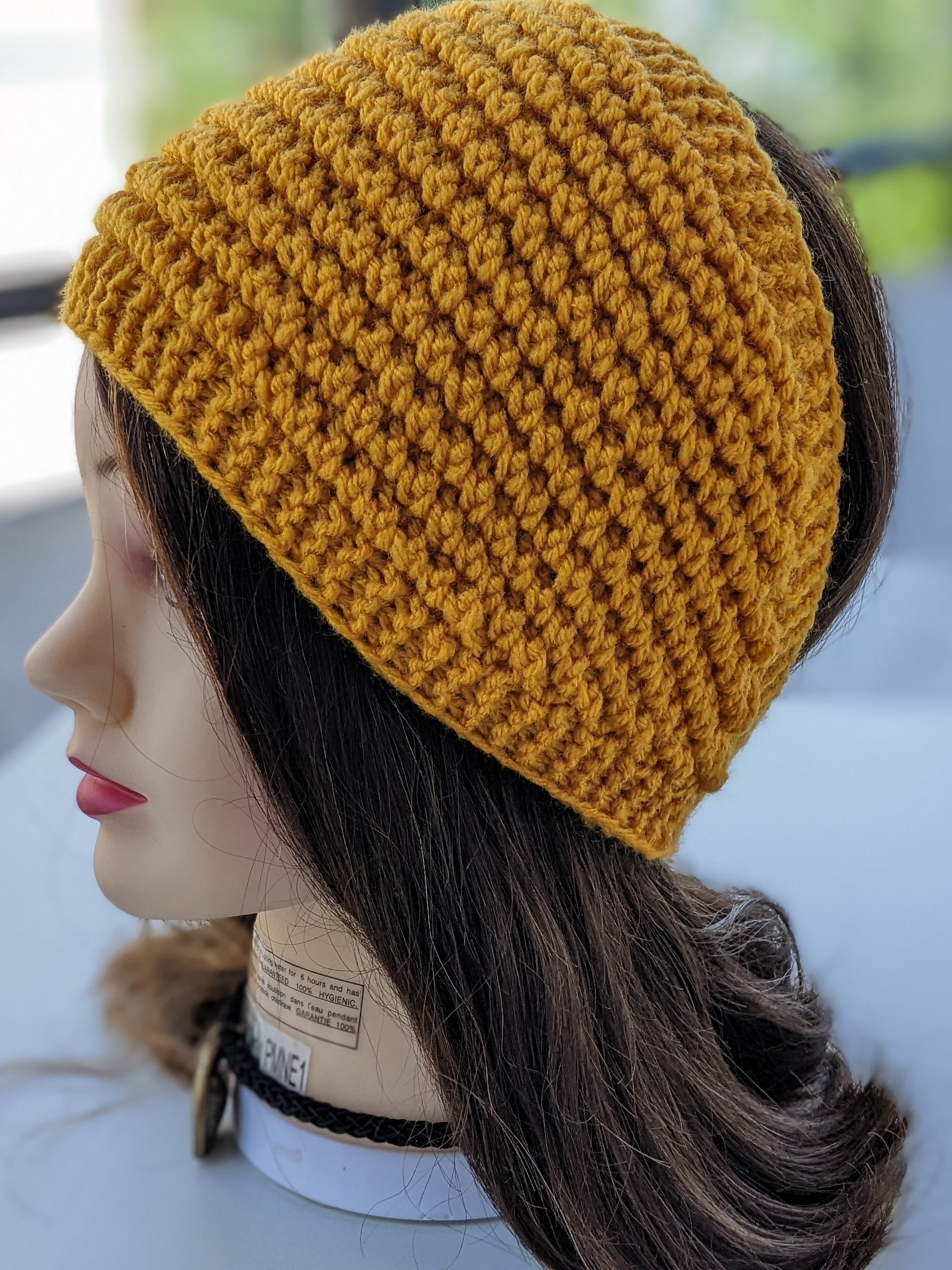 Popcorn Stitch Wide Ear Warmer Knitting Pattern product image (2)