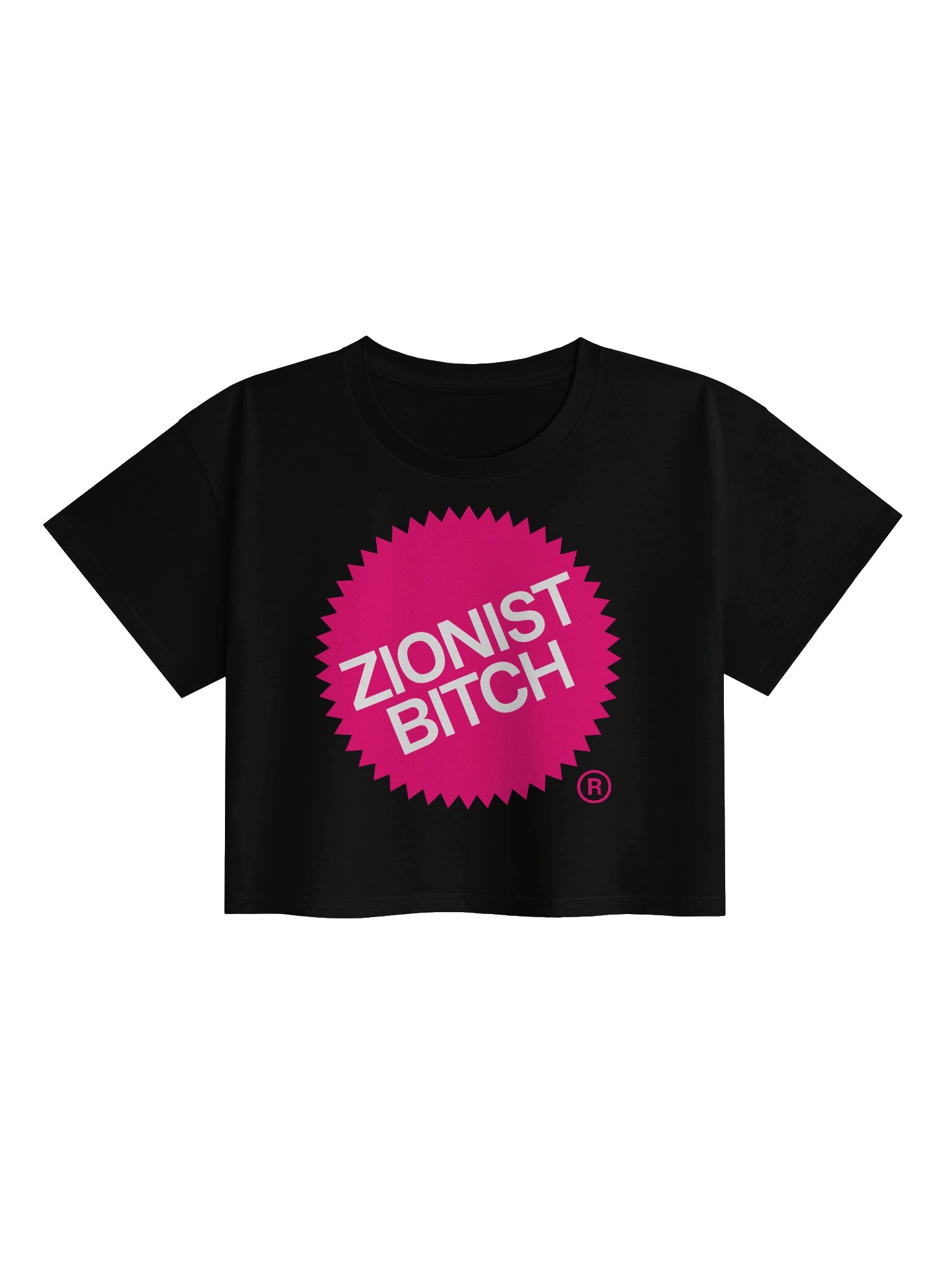 Zionist Bitch Label Crop Tee (Black) product image (1)
