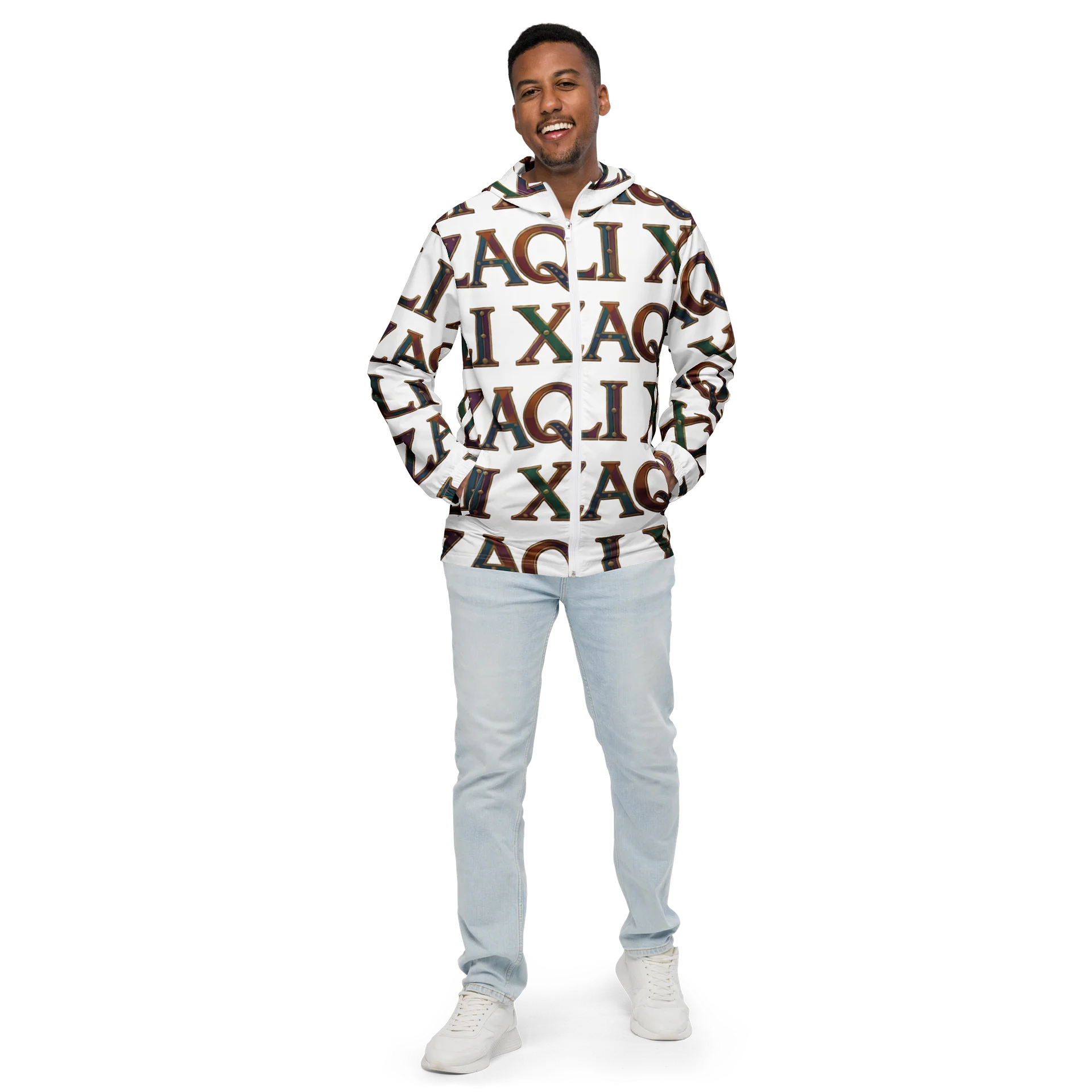 XZAQLI Men's Ivory Monogram Windbreaker product image (3)