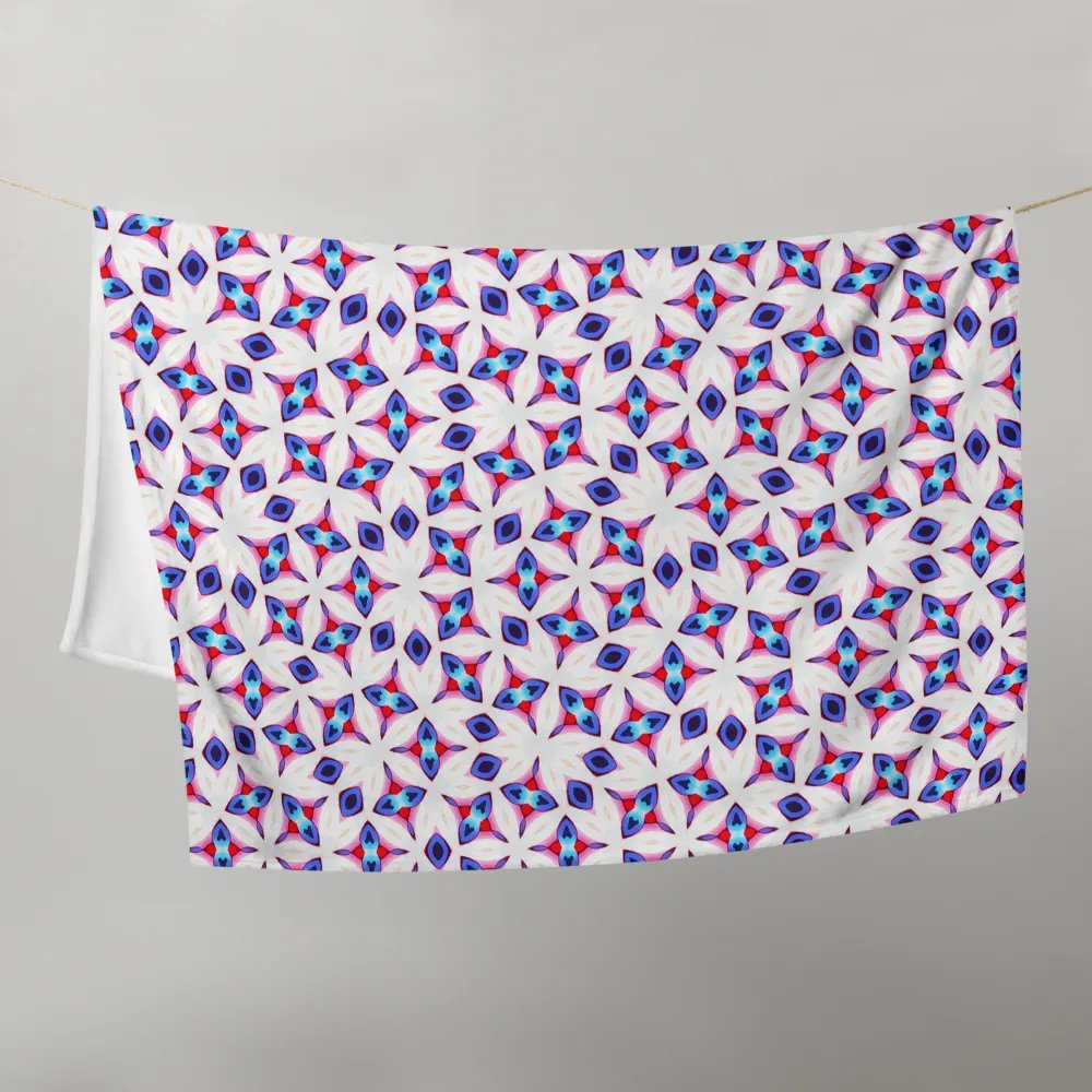 White, Blue & Red Seamless Diamond Patterned Throw Blanket product image (9)
