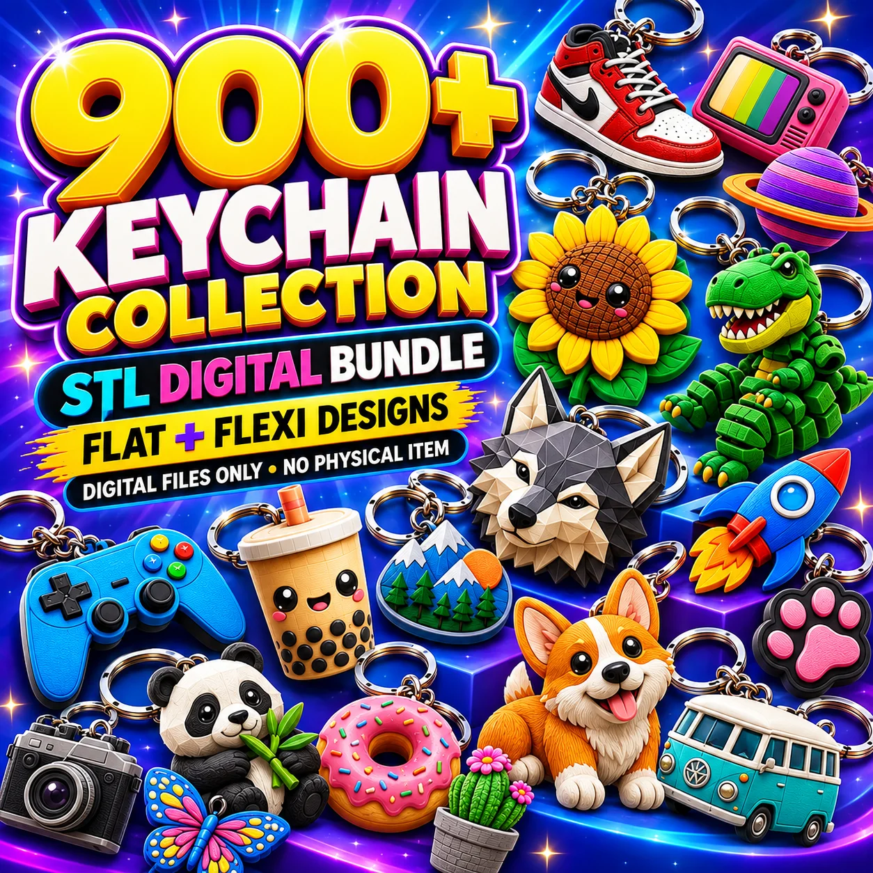 900 Keychain STL & 3MF Bundle product image (1)