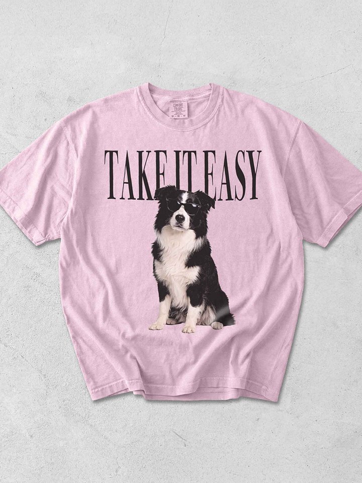 Take It Easy '90s Pop Vintage-Style T-Shirt for Australian Shepherd(Black & White) Lovers product image (1)