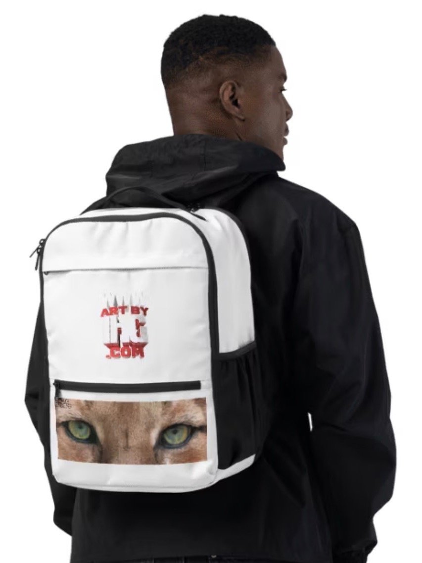 ArtByIHG.com Mountain Lion Eyes Digital Drawing Backpack product image (1)