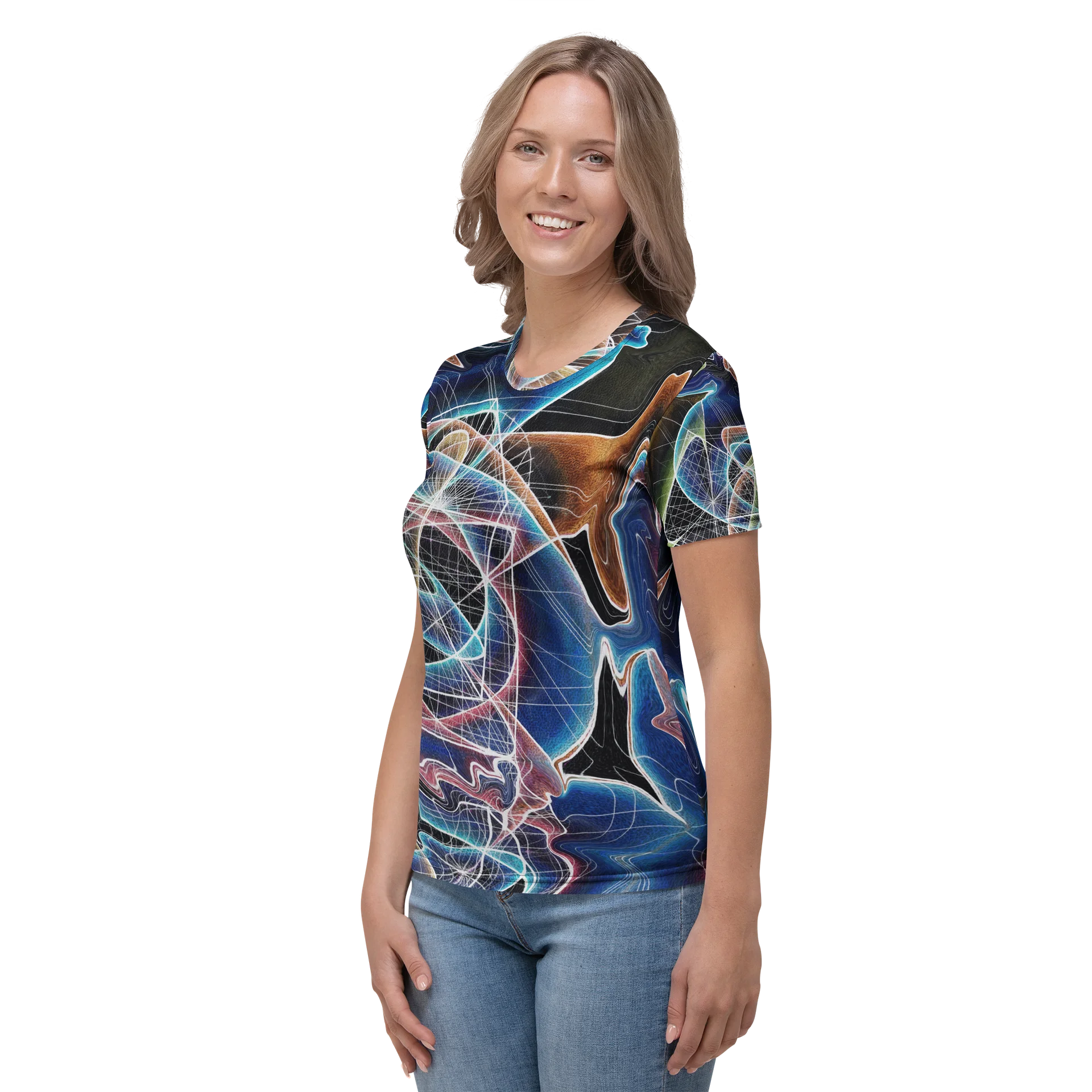 Translucent Heart - Geometric Negative Art Women's Crew Neck T-Shirt product image (5)