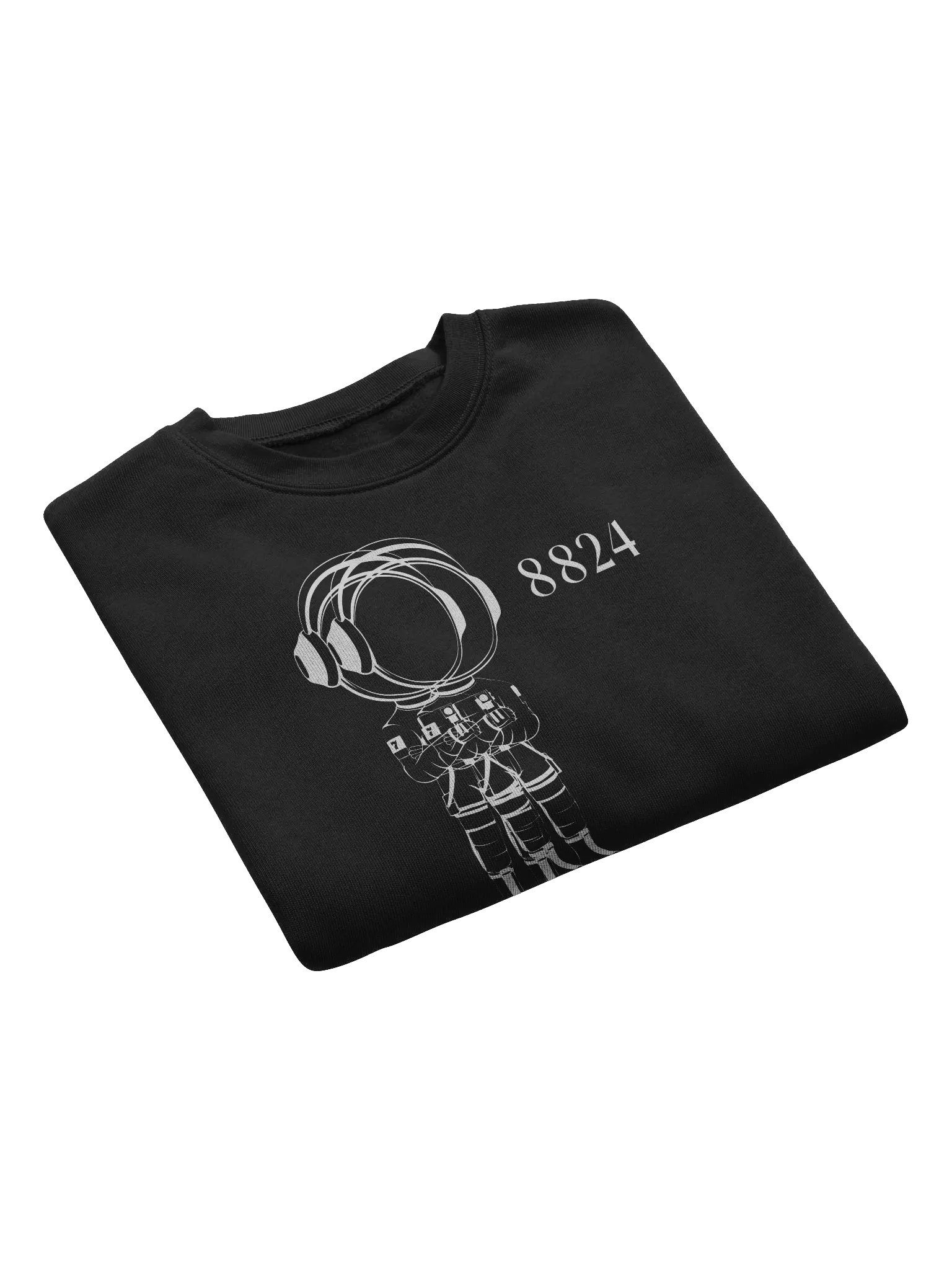 MARS CITY Double White Oultine Astronaut Cropped Sweatshirt product image (7)
