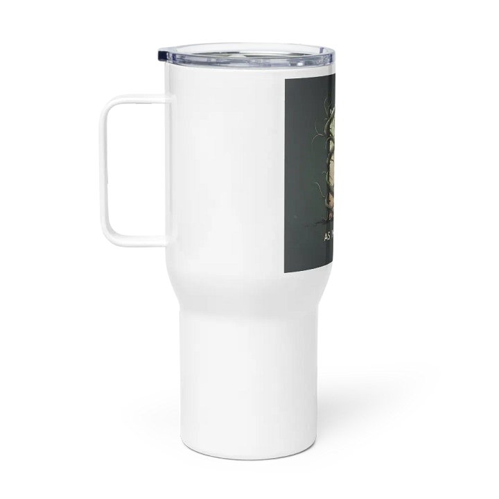 P as in president white travel mug with a handle by dark alphabet product image (2)