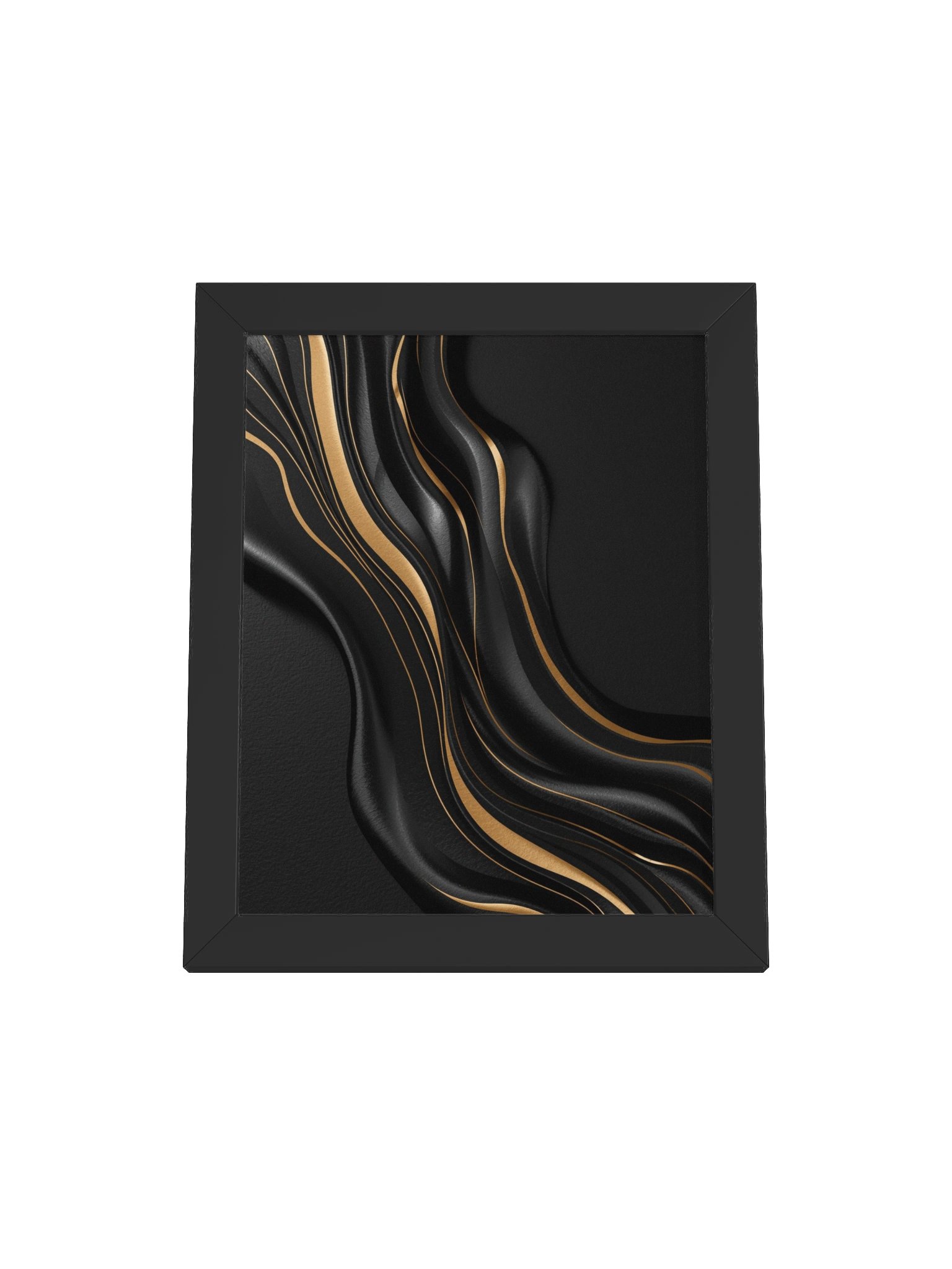 Midnight Gold Flow – Luxury Abstract Wall Art Print - 20×25 cm product image (1)
