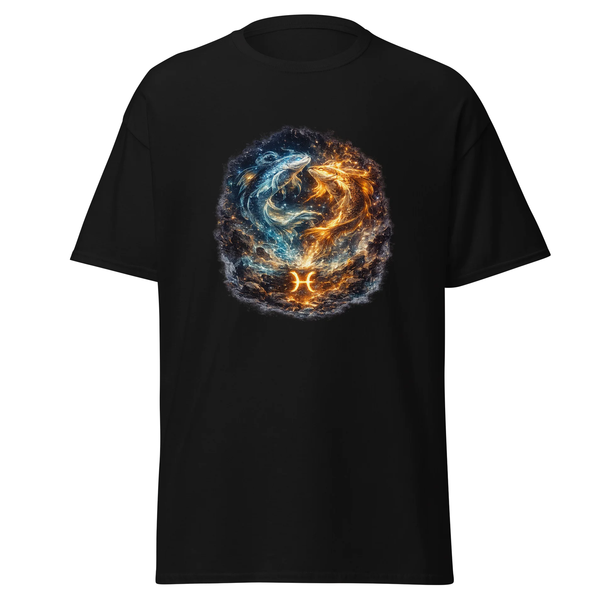 Celestial Twin Currents — Pisces Zodiac Tee product image (1)