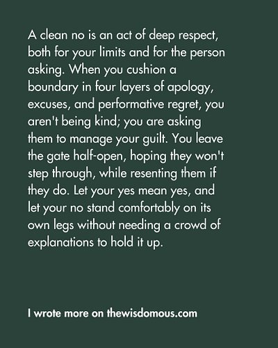 on being okay with saying no.