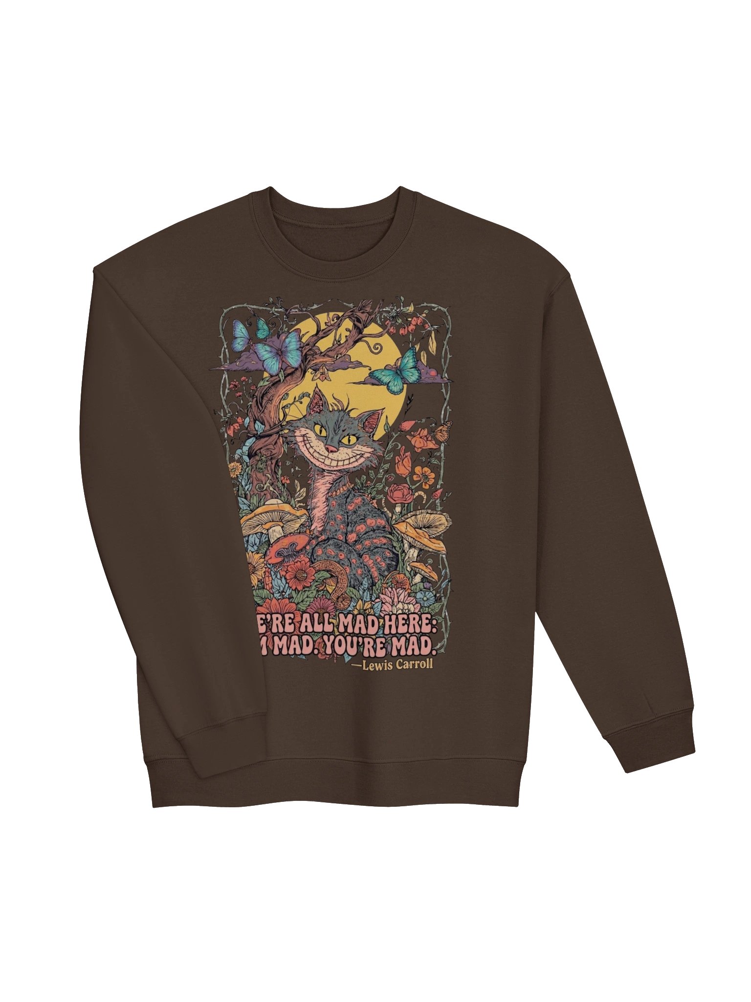 We’re All Mad Here Cheshire Cat Sweatshirt, Psychedelic Wonderland Crewneck product image (4)
