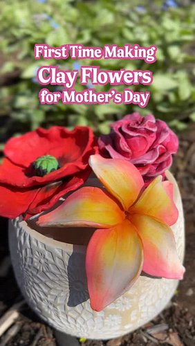 Happy Mother’s Day! 🌸 My first time making polymer clay flowers! I made my mom’s and sisters’ favourite flowers as handmade g...