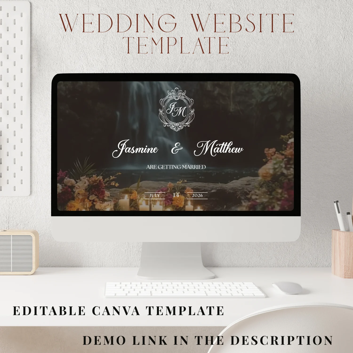 Wedding Website Template Canva | Vintage Wedding | Editable RSVP Site | Digital Invitation Website | Elegant Wedding Design product image (1)