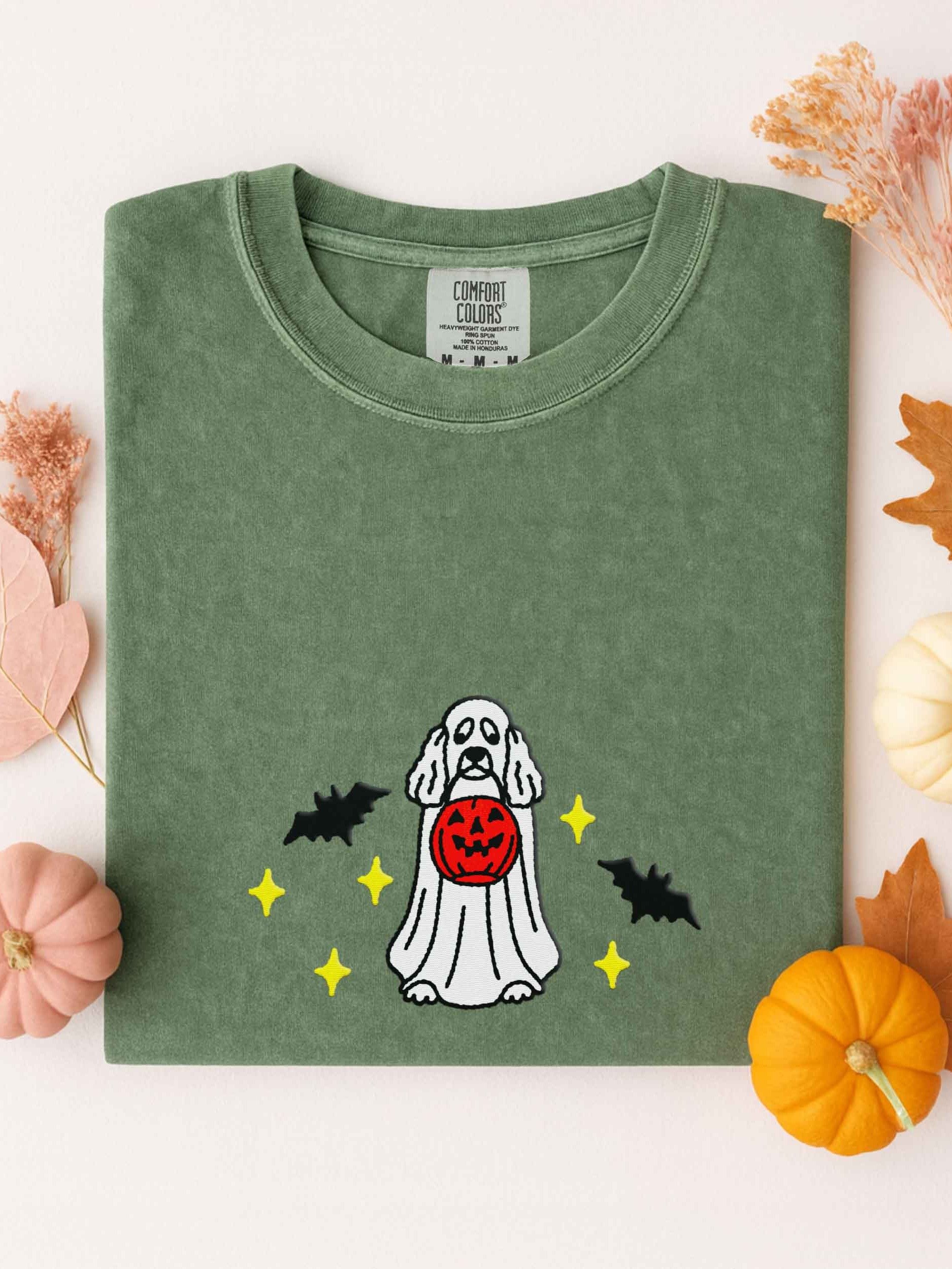Halloween Standard Poodle(White) Embroidered T-Shirt product image (1)