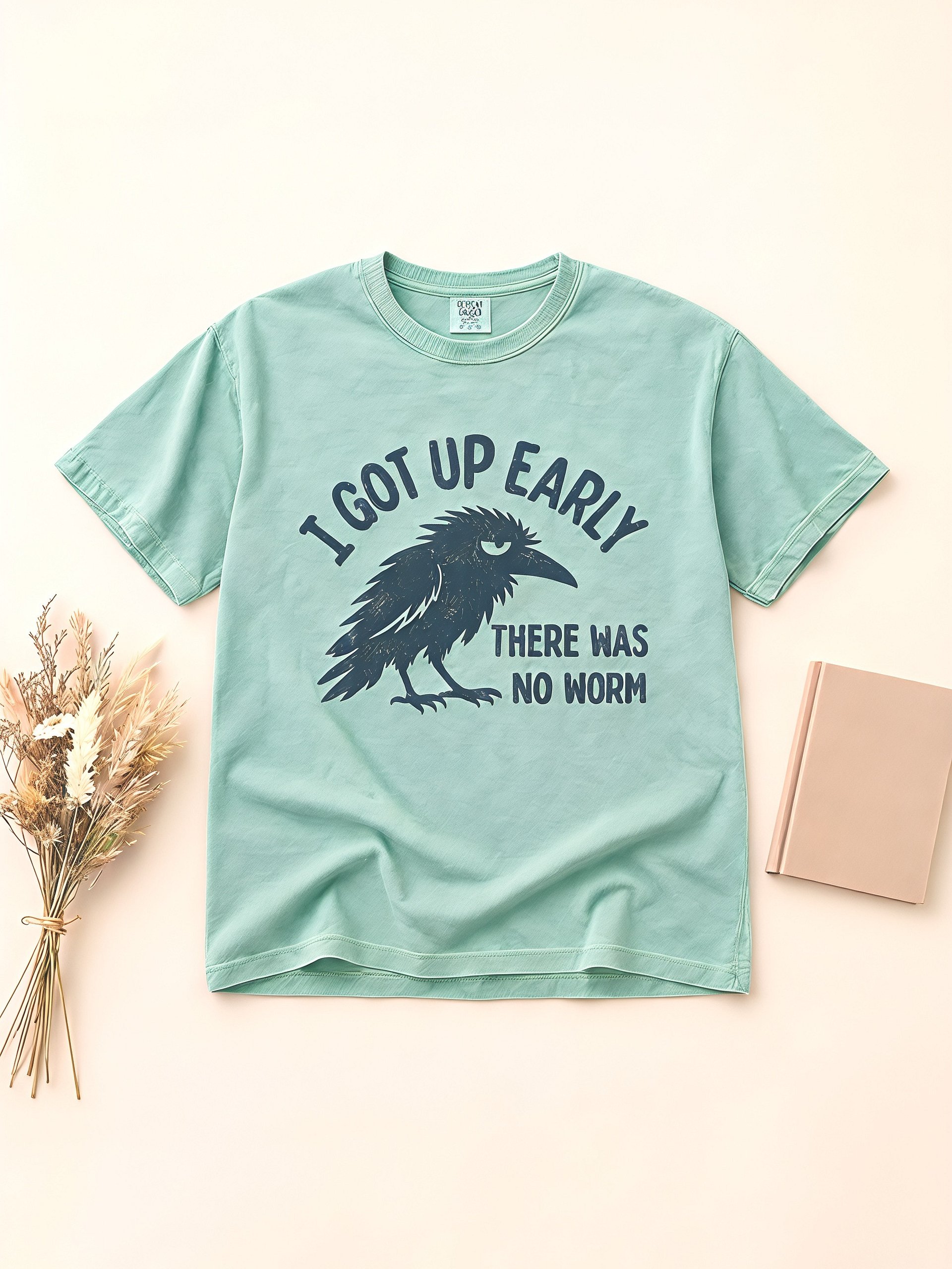 Grumpy Crow Tee – “I Got Up Early, There Was No Worm” product image (1)