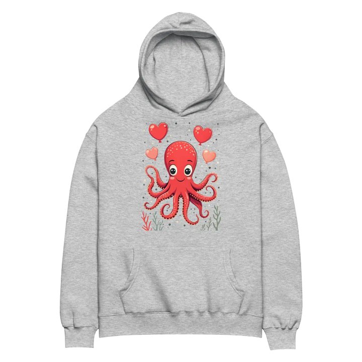 Octopus With Hearts Ballons Valentines Day Hoodie product image (8)