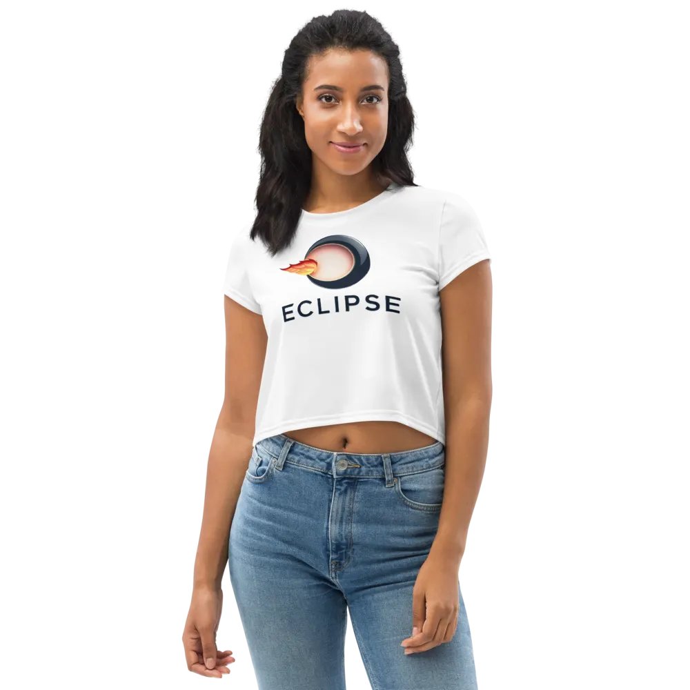 Eclipse Women's Crop Tee - Celestial White Design product image (5)