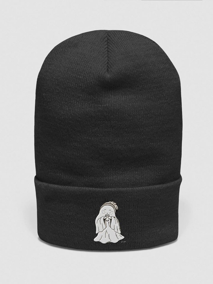 Cozy Caffeine Ghost Embroidered Beanie product image (1)