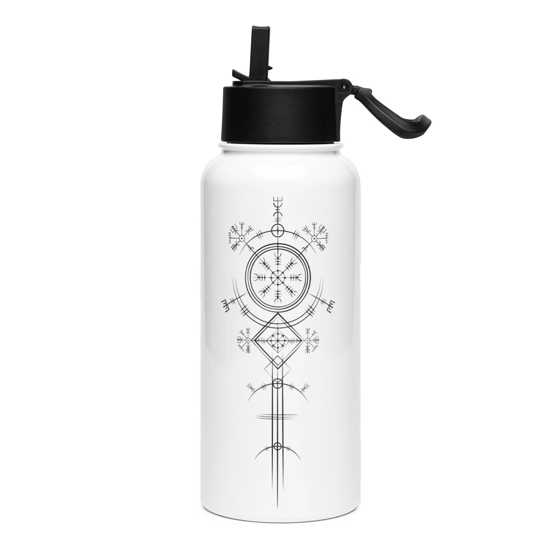 Forged In Valhalla: Ægishjálmur Sigil Steel Water Bottle product image (1)