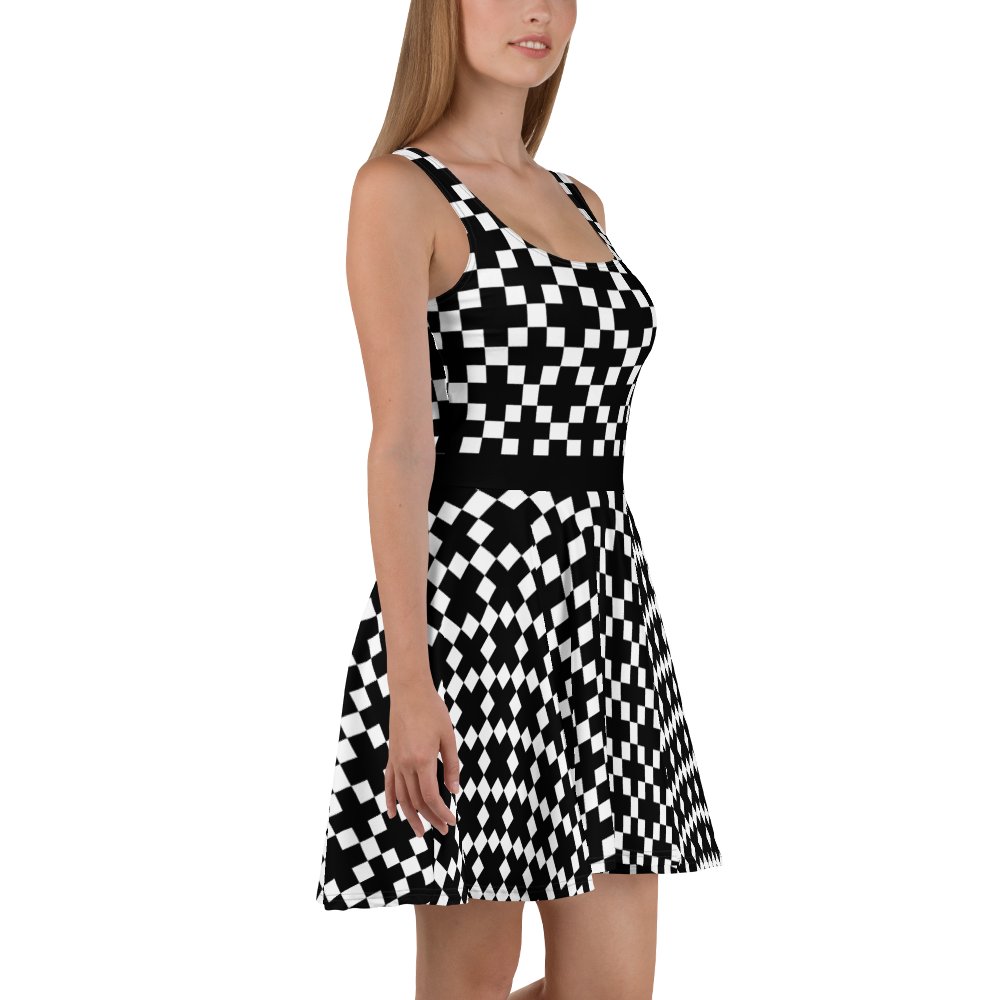 Black and White Geometric Crosses Dress product image (5)