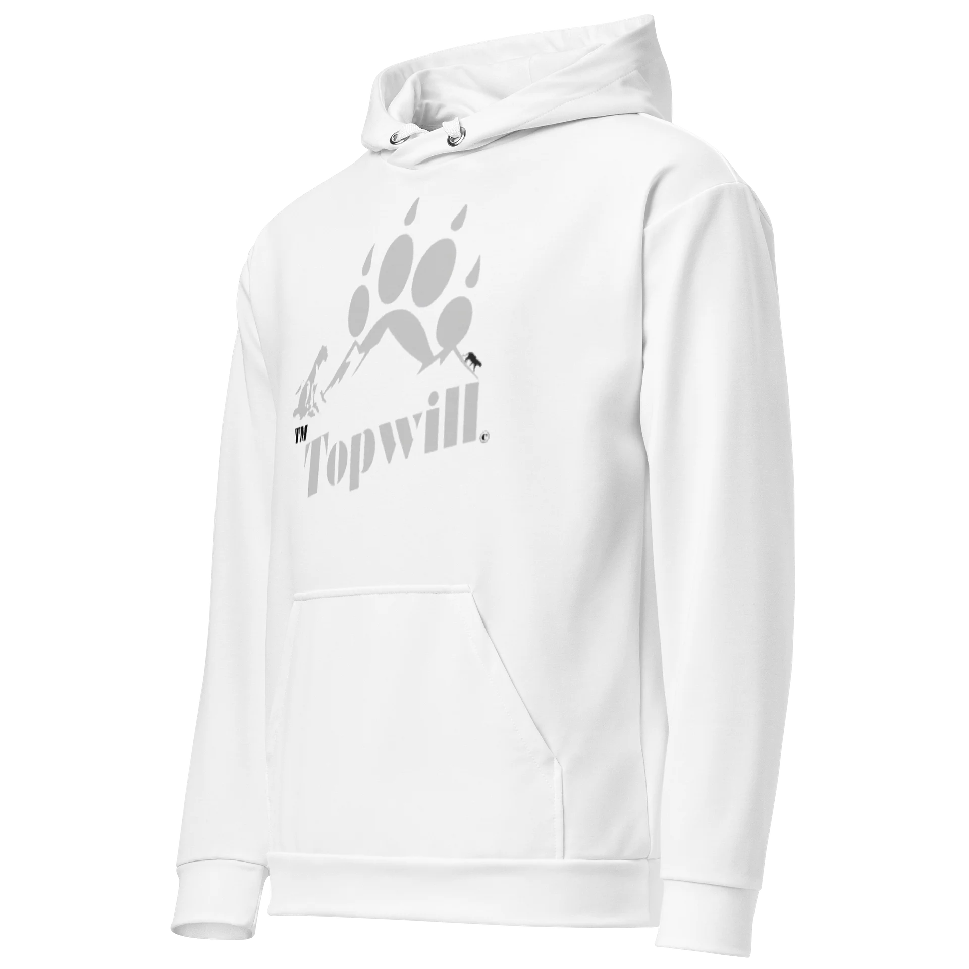 Topwill™ Unisex White & Grey Cotton Hoodie product image (3)