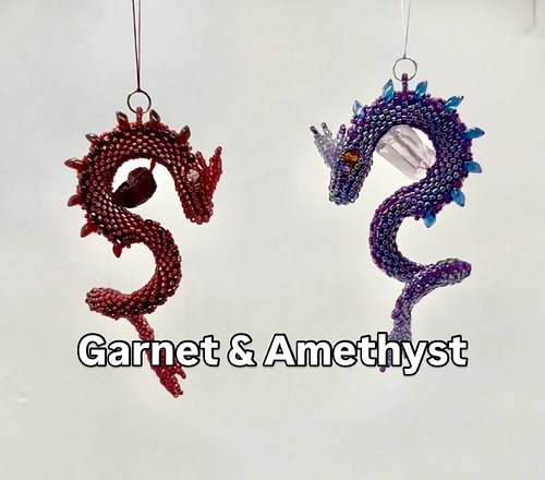Two SDragon models ready! Garnet and Amethyst ready. Only 11 to go 😅 Which Birthstone kit are you excited for?? #sdragon #bea...