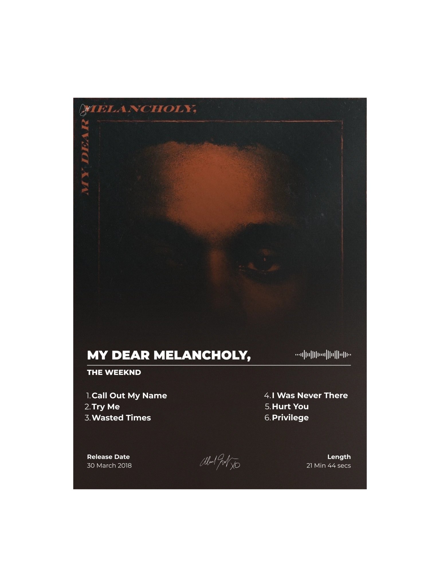 My Dear Melancholy Album Poster product image (1)