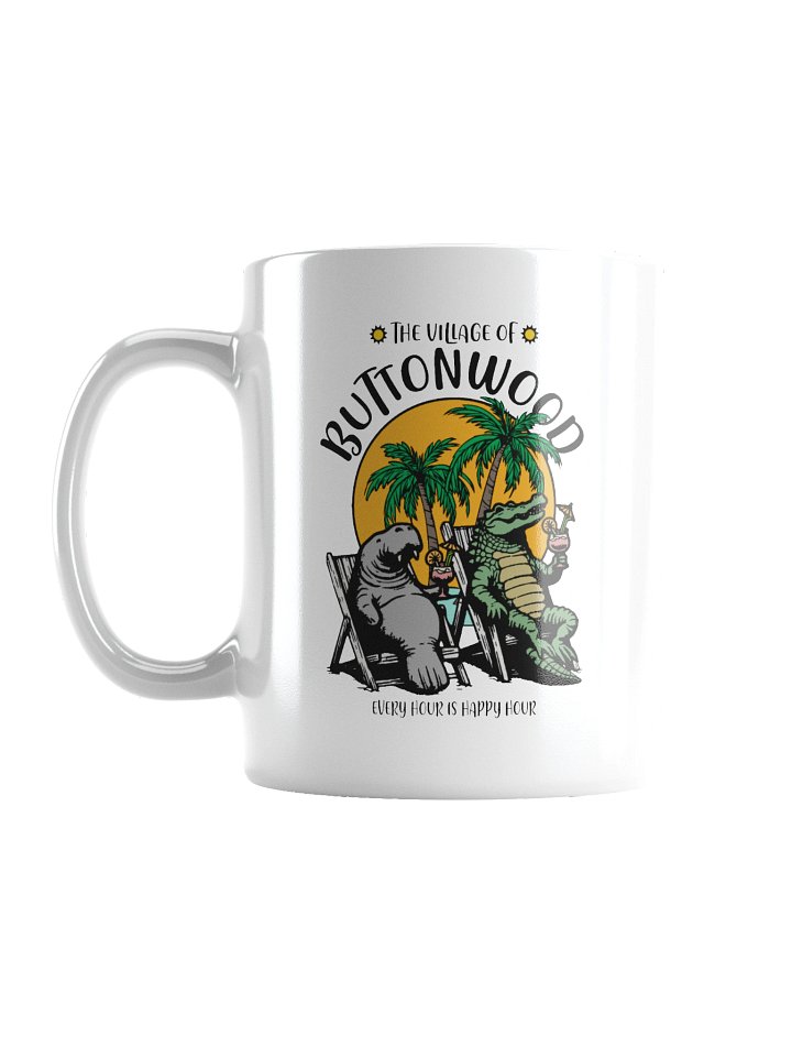 The Village of Buttonwood TV Florida USA Fun Manatee Alligator Design Coffee Mug product image (1)