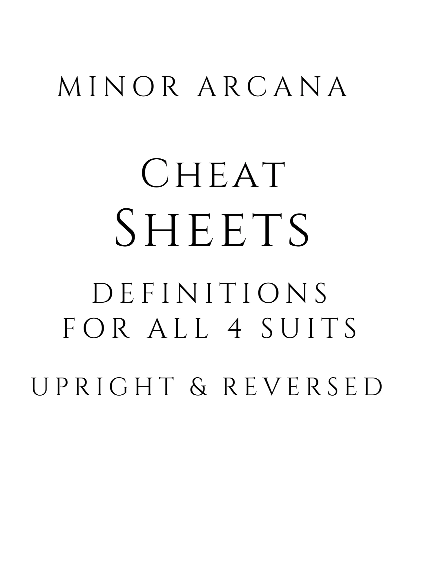 Tarot Meanings Cheat Sheets - MINOR ARCANA product image (1)