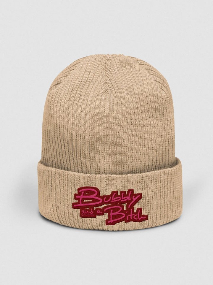 Bubbly and a B*tch (rose design) embroidered organic beanie product image (16)