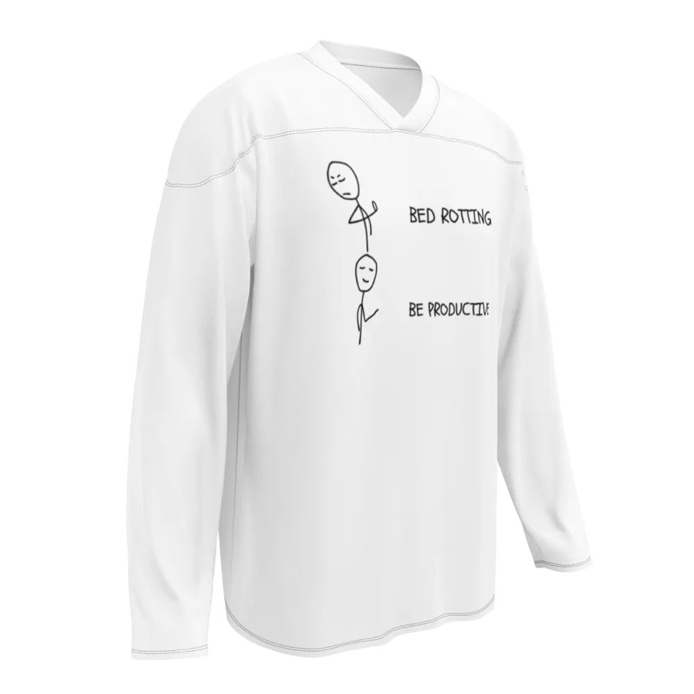 Bed Rotting vs Be Productive Hockey Fan Jersey product image (1)