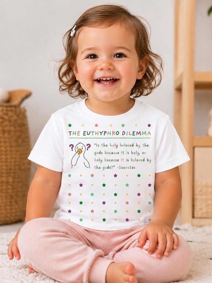 The Euthyphro Dilemma - Philosophy Toddler T-Shirt in White product image (2)