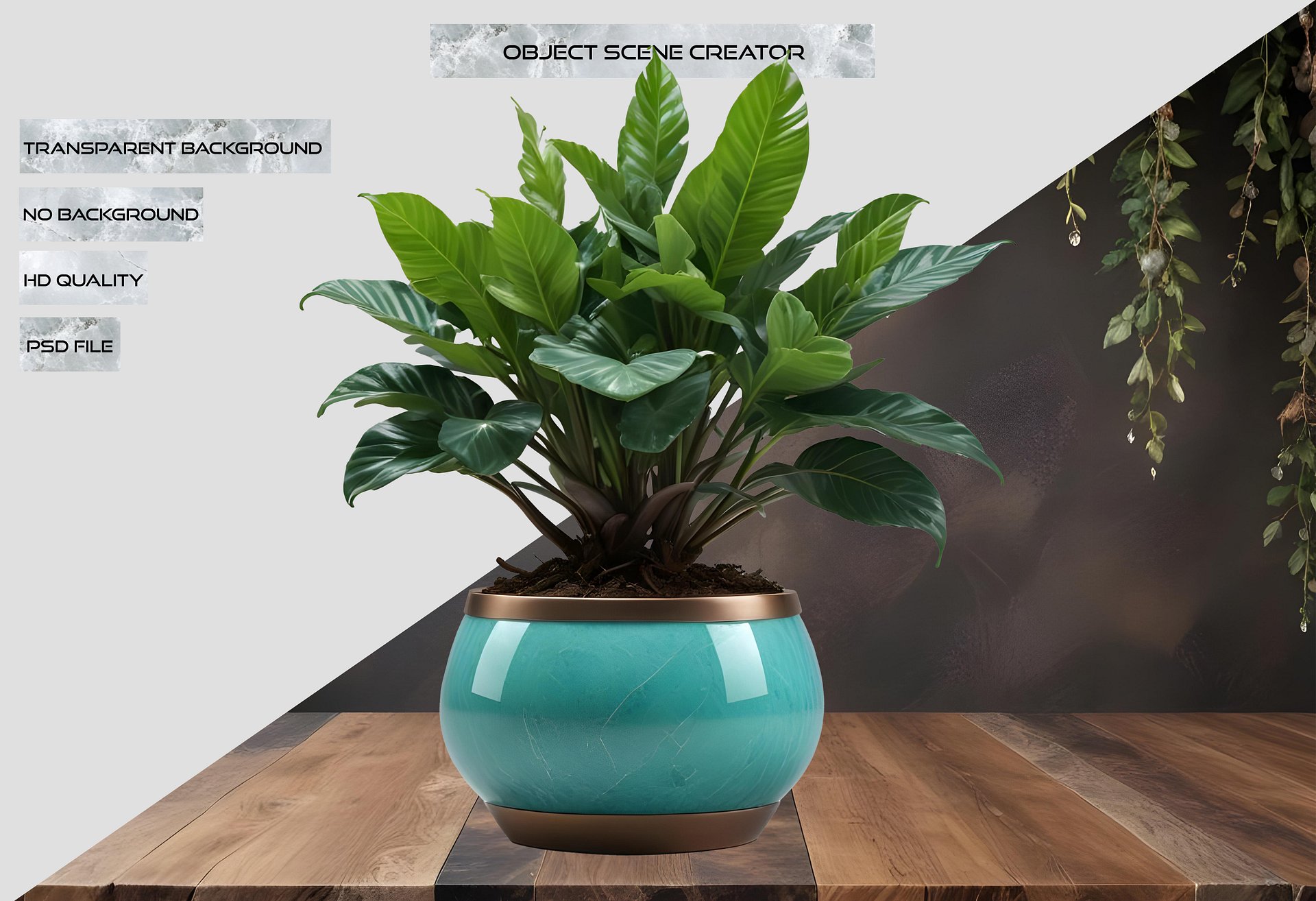 Jade Signature – Round Jade Planter PNG product image (2)