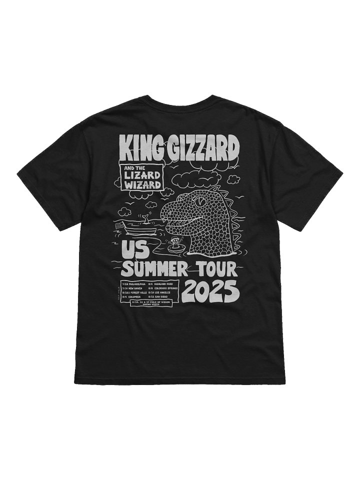 KING GIZZARD AND THE LIZARD WIZARD US SUMMER TOUR 2025 BLACK T-SHIRT product image (2)