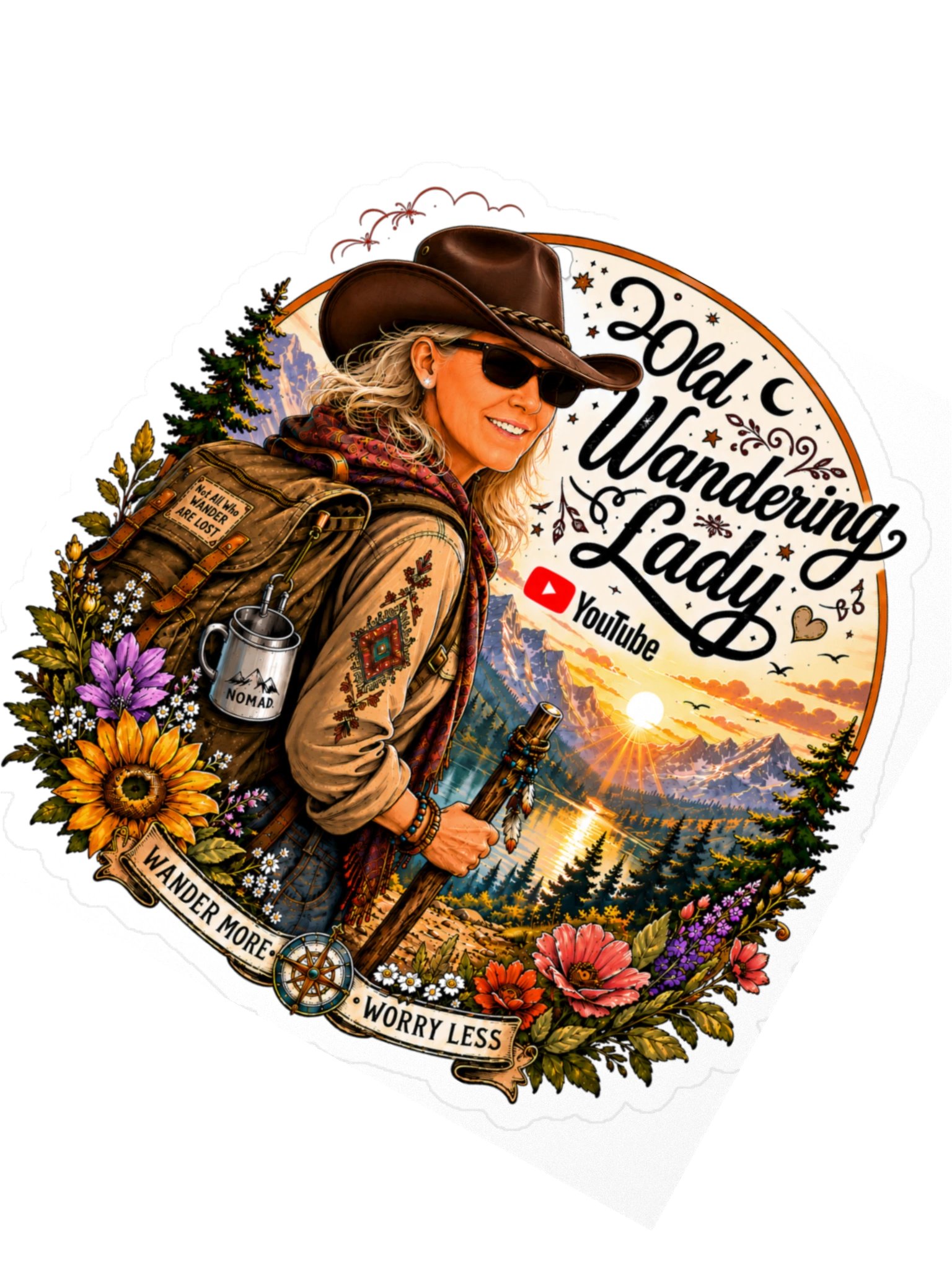 Wander More, Worry Less Decal 4" Decal product image (2)
