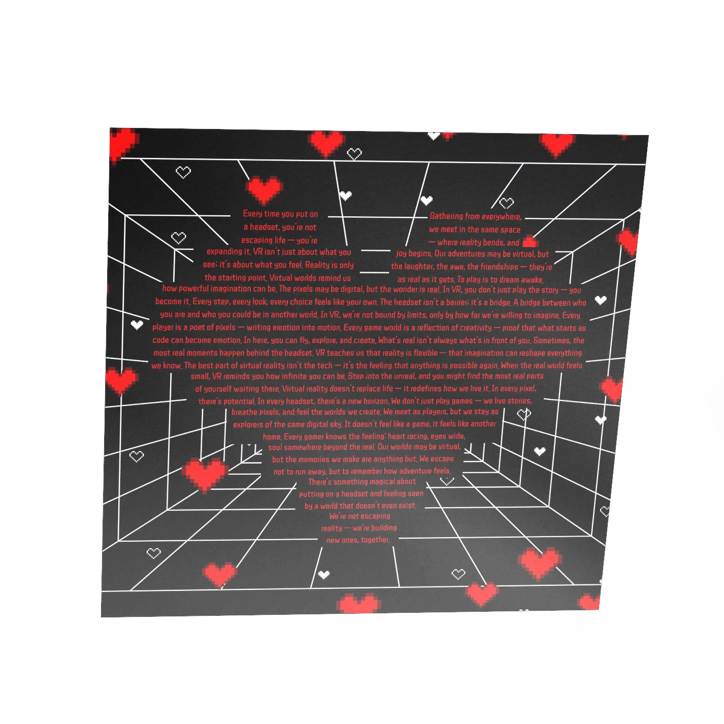 Deep Love VR Pixel Heart Nostalgic Poster Print product image (3)