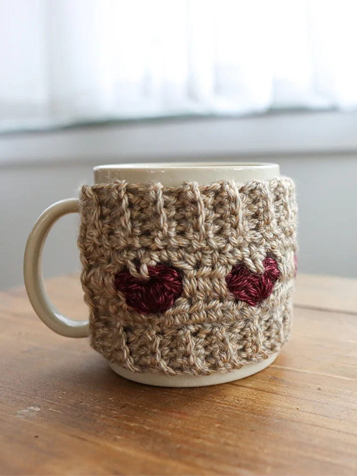 Cozy Hearts Crochet Mug Cozy (Digital PDF Pattern) product image (2)