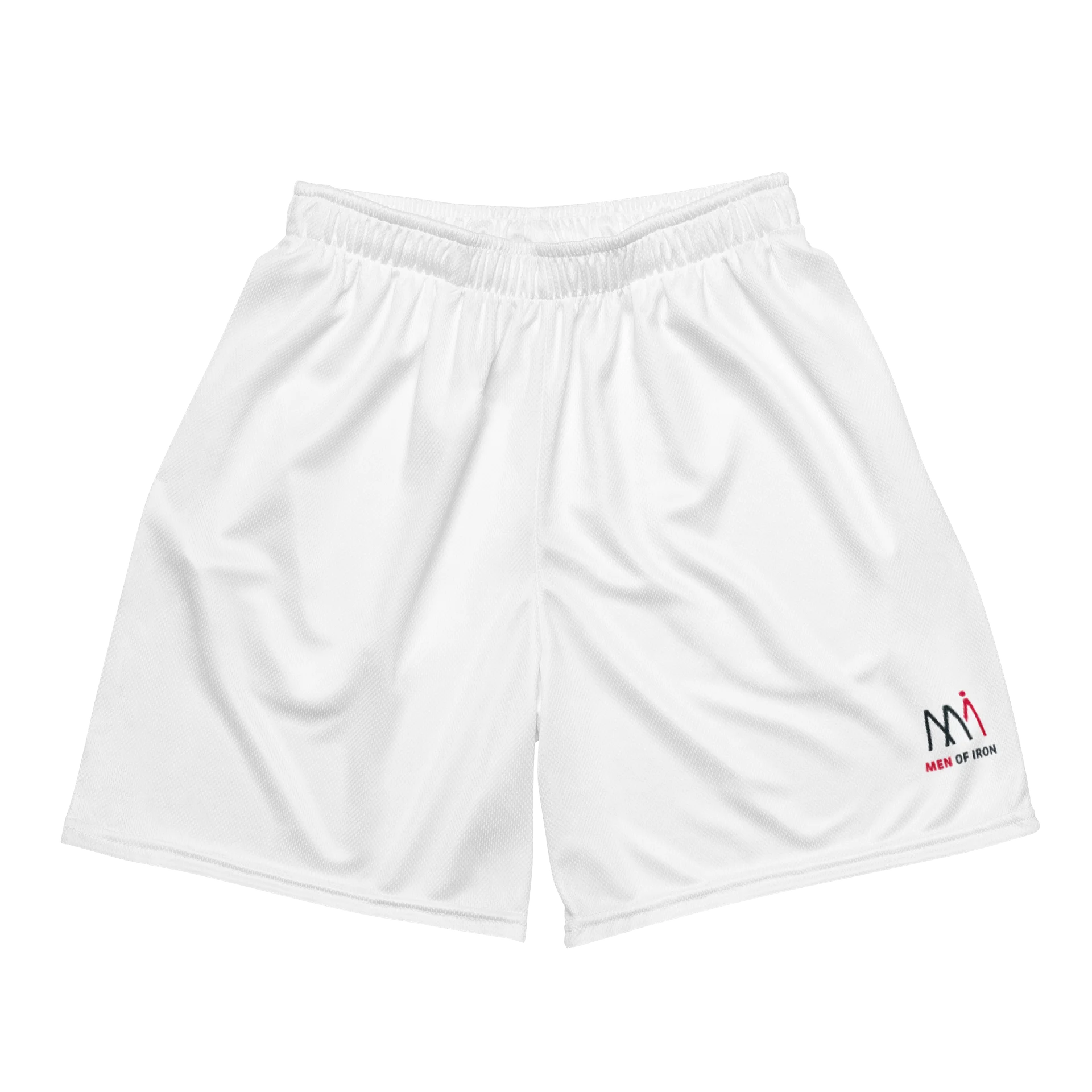 Men of Iron White Gym Shorts product image (2)