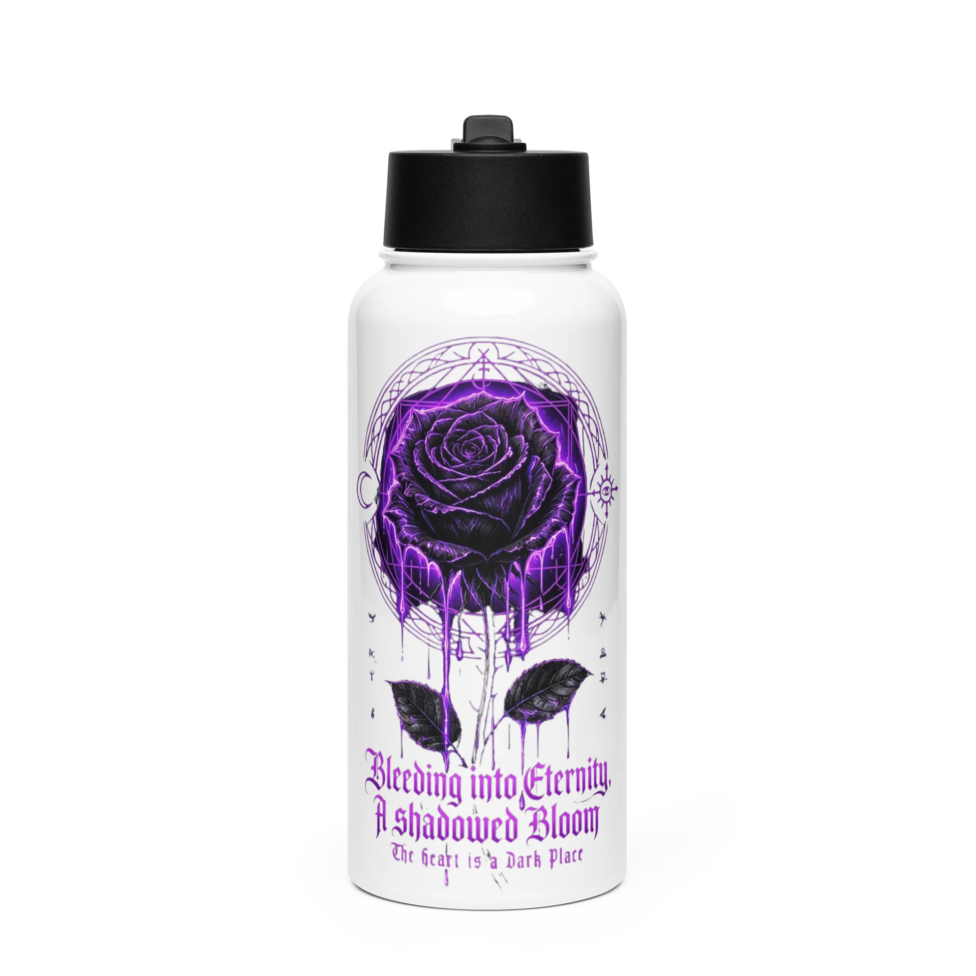 Neon Gothic Rose 32oz Straw Bottle product image (1)