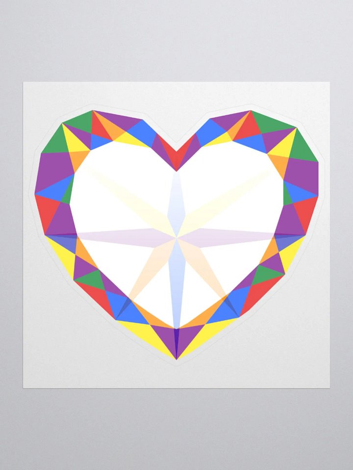 Crystal Pride Heart (Bold Rainbow Design) Cut Sticker product image (1)