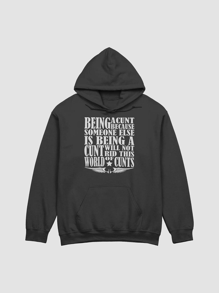 Stop Being A Cunt - White Lettering - Gildan Classic Hoodie product image (2)
