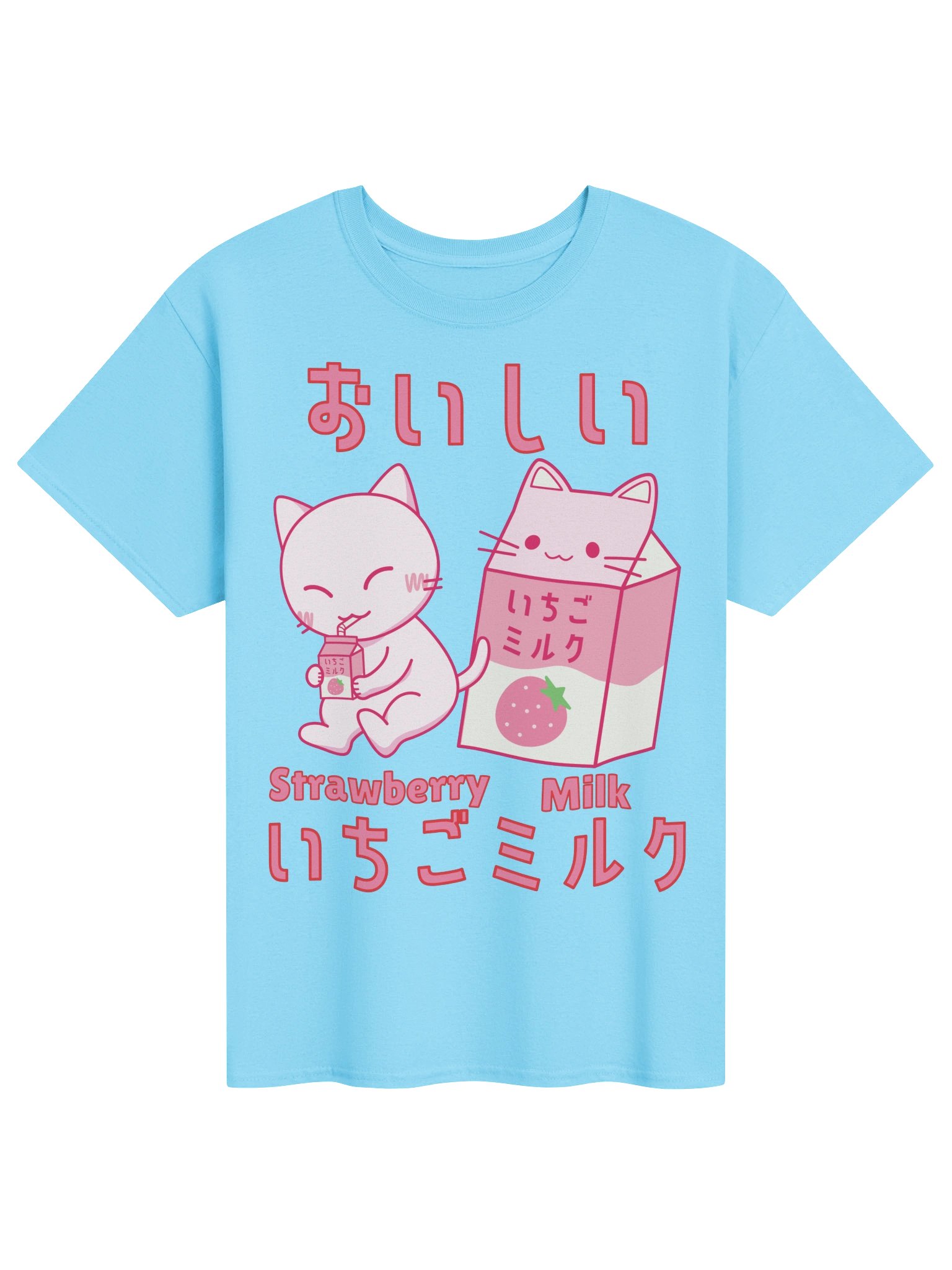 Strawberry Milk Cat - Unisex Adult Heavyweight T-shirt product image (1)