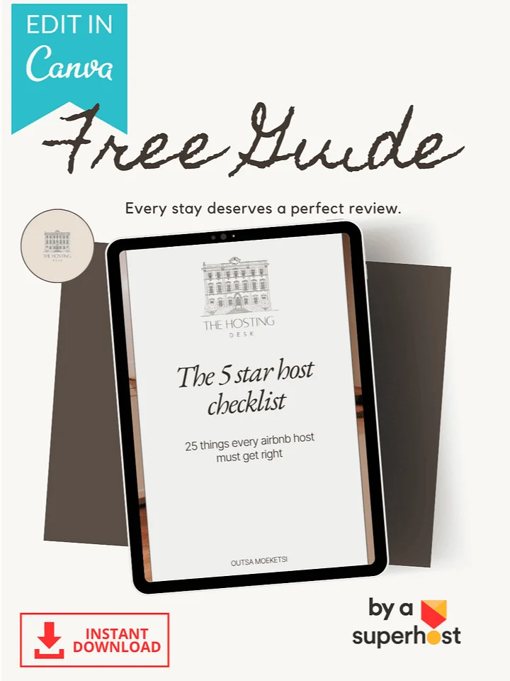 The 5-Star Host Checklist ™ — Free Airbnb Hosting Guide product image (1)