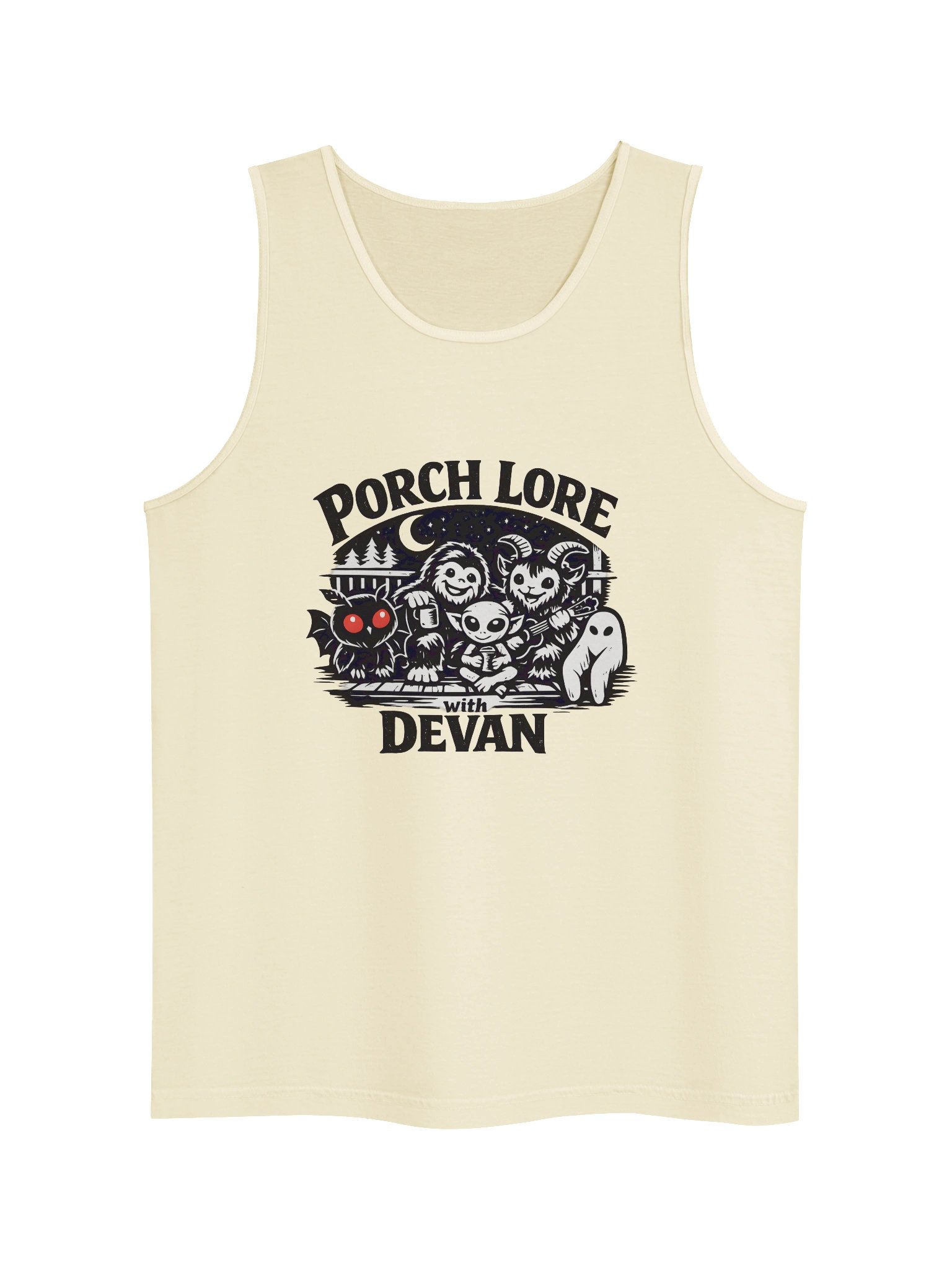 CUTIE CRYPTIDS OUTLINE UNISEX GARMENT DYED TANK TOP product image (17)